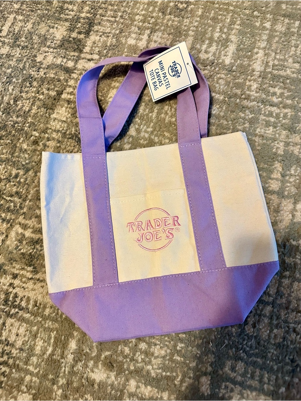 Trader Joe's Lavender Canvas Tote